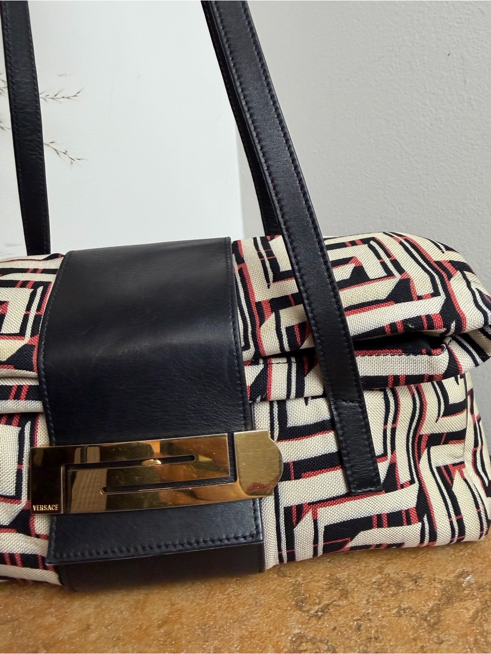 Vintage Gianni Versace Archive Geometric Jacquard Shoulder Bag - Picture 8 of 15